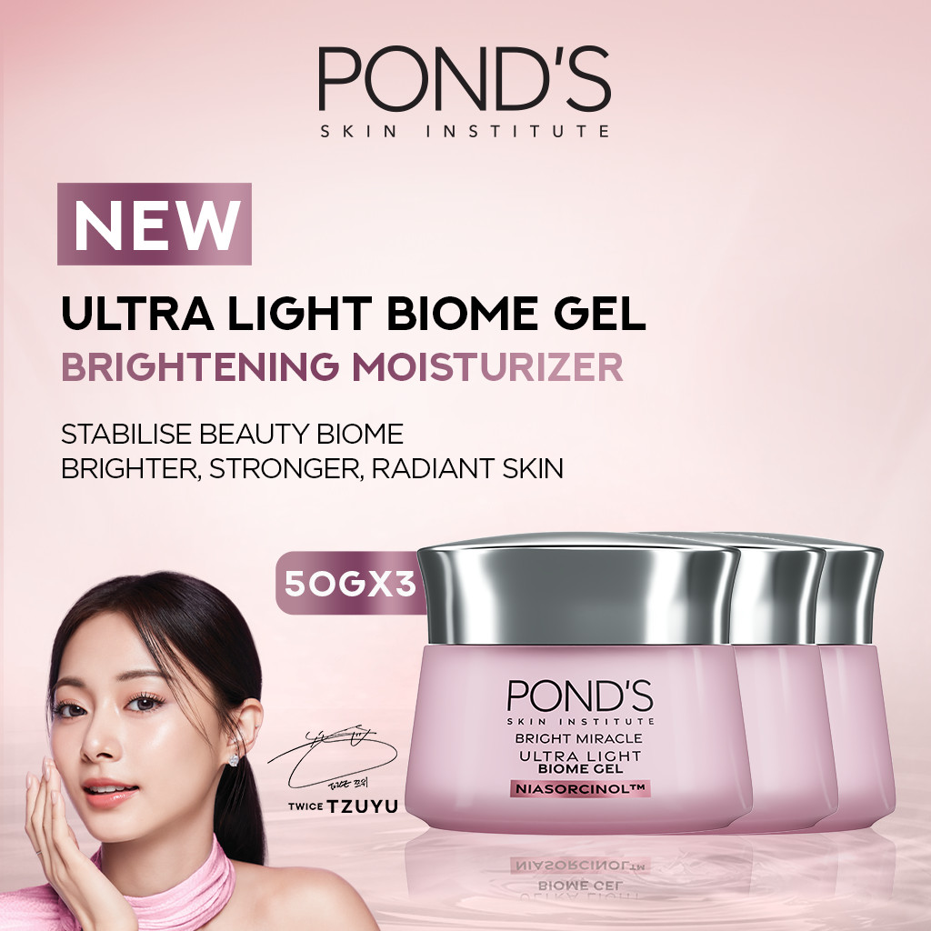 PONDS HYDRA MIRACLE ULTRA LIGHT BIOME GEL - BRIGHTENING MOISTURIZER GEL 50GR Multipack