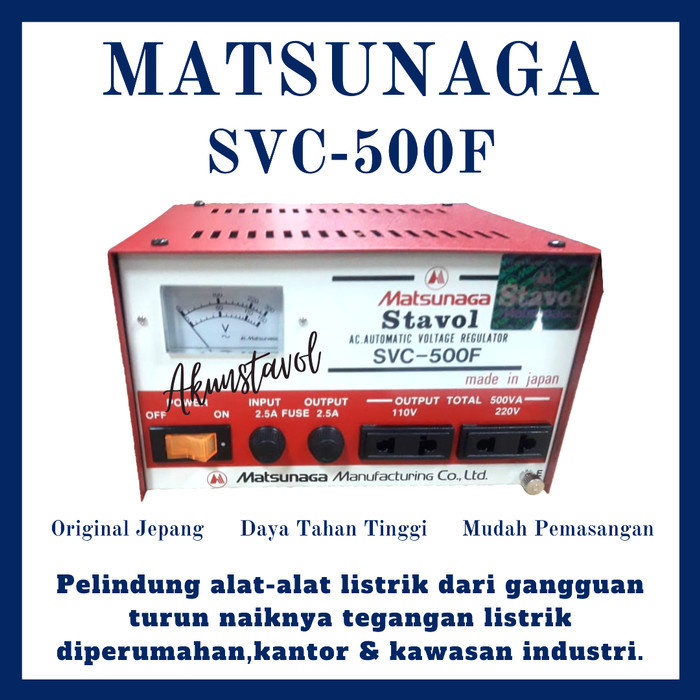Stavol Matsunaga Japan Svc-500F - Stabilizer Listrik 500Watt