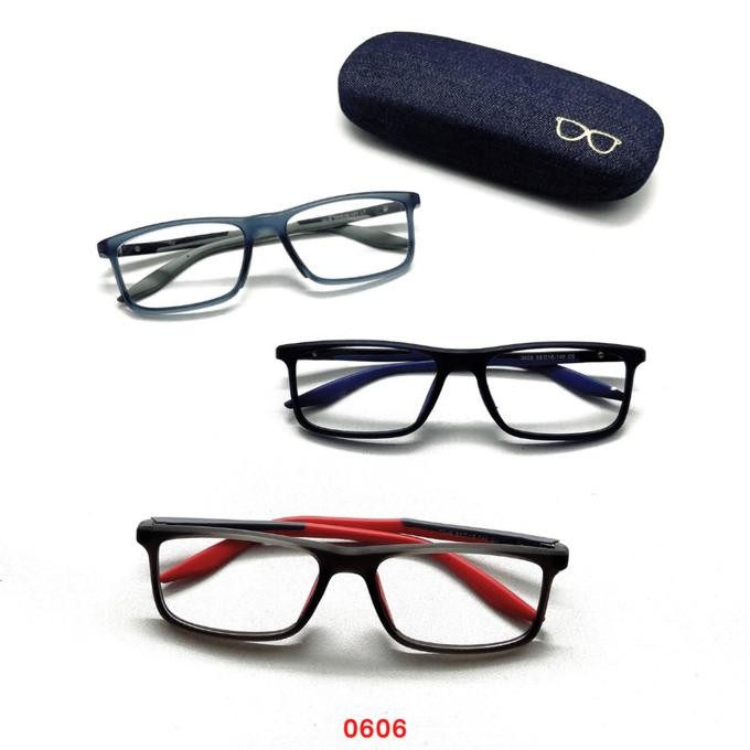 Frame Kacamata Pria / Wanita Original 0606 Model Kotak Lebar Frame 142 Terlaris