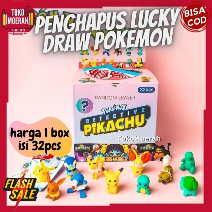 

PENGHAPUS POKEMON 1 BOX 32 pcs PENGHAPUS MISTERI LUCKY BOX POKEMON COD