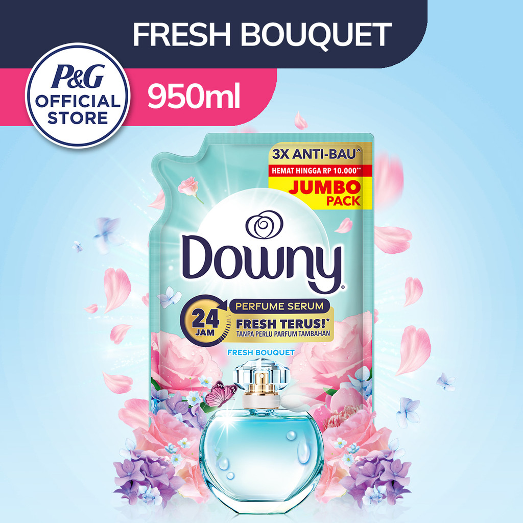 Downy Pelembut dan Pewangi Pakaian Konsentrat Premium Parfum Fresh Bouquet 950ml