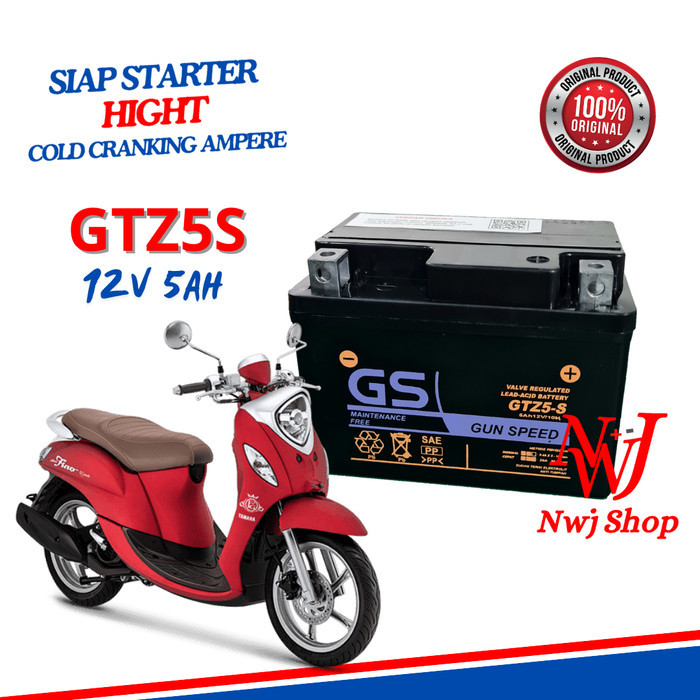 Aki Motor Yamaha Fino 125 GTZ5S GS Y Accu kering