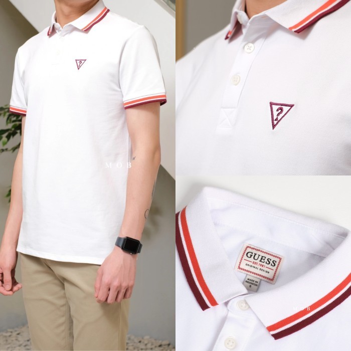 Kaos Polo Guess Original Shirt Pria Kerah Lengan Pendek Casual Branded