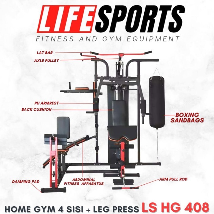 Ylia Home Gym 4 Sisi Leg Press Home Gym 4 Sisi-Lifesports-Gym Home