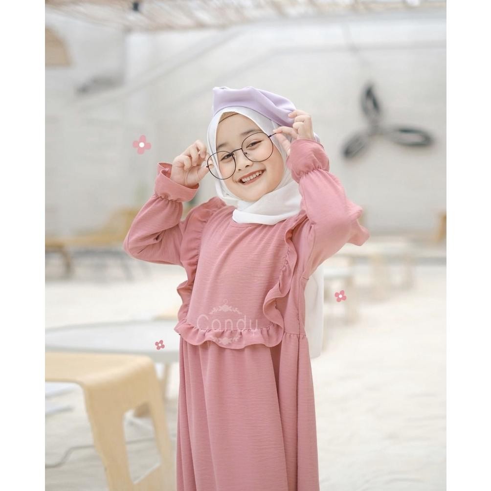 qw-45 Baju Gamis Anak Perempuan Putih Bersih Polos | Gamis Manasik Haji | Baju Seragam Sekolah Anak 