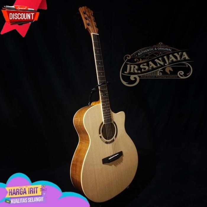 TERBAIK GITAR AKUSTIK/AKUSTIK ELECTRIK ORIGINAL JR.SANJAYA DREAM 01 GAN (FREE PACKING KAYU)
