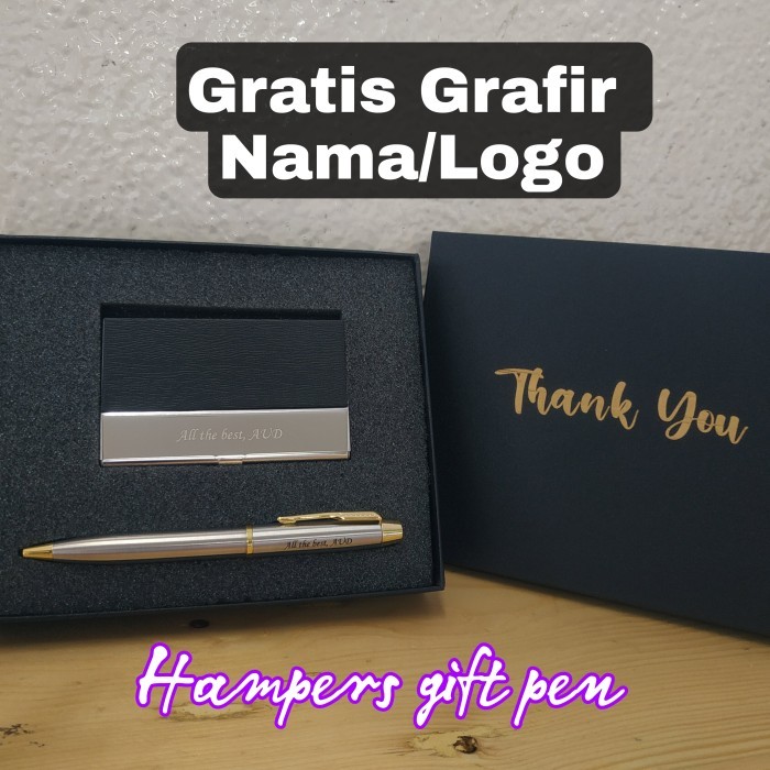 

exclusive gift set pen Parker + card holder gratis Grafir nama / logo