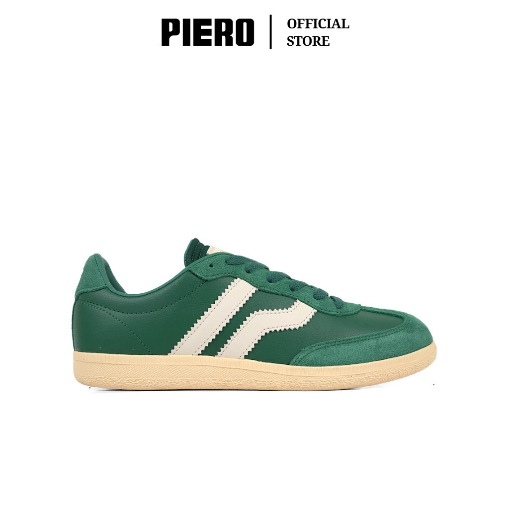 PIERO SEPATU SNEAKERS PRIA GRAND LONDON PRM-GREEN OFF WHITE HUSK PIE1000205