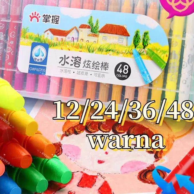 

48Pc Warna Edang Crayon Water Oluable Crayon Rayon Mewarnai Perlengapan Eolah Anaana