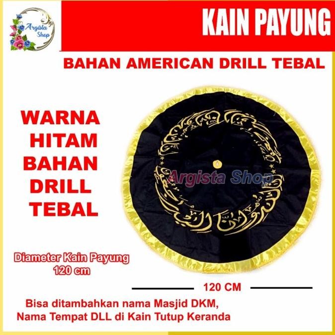 PAKET KAIN TUTUP KERANDA+KAIN PAYUNG+BENDERA BAHAN DRILL TEBAL HITAM