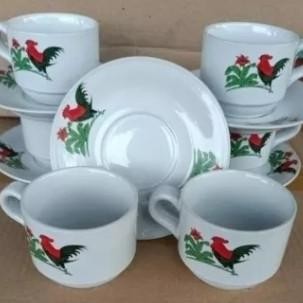 

READY CANGKIR SET AYAM LUCKY / GELAS SET AYAM KERAMIK