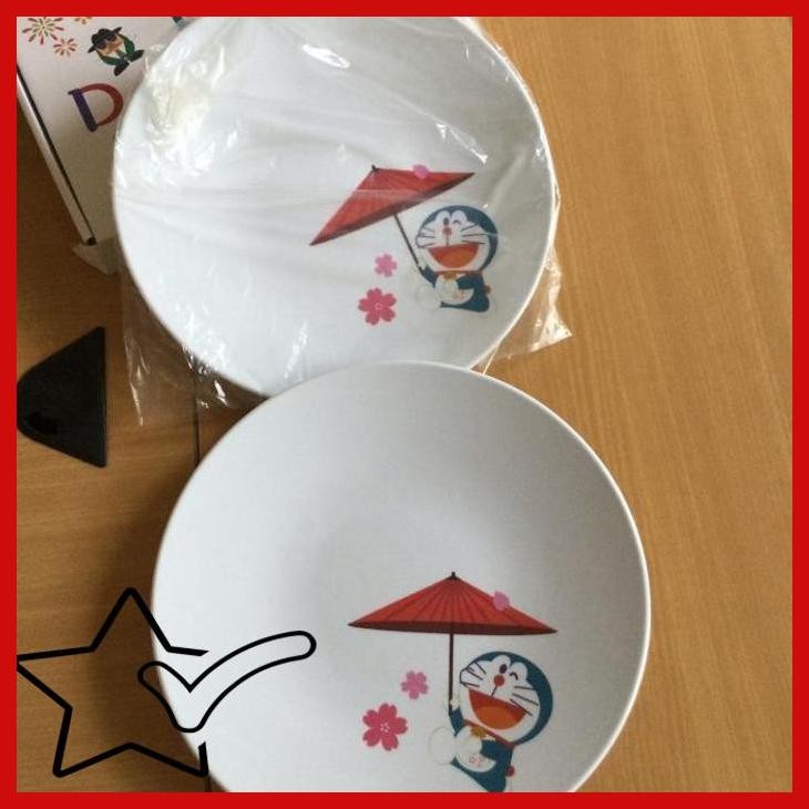 [TWO] PIRING MELAMIN DORAEMON SET DAPAT 2 PCS DALAM BOX