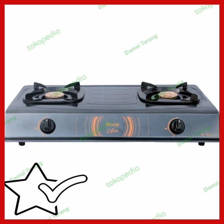[DMT] RINNAI RI 522 C - KOMPOR GAS 2 TUNGKU BURNER KUNINGAN