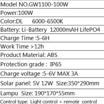 Lampu Sorot Tembak Solar Panel Tenaga Surya 60W 60 Watt