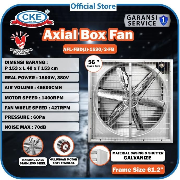 

READY KIPAS KANDANG AYAM CKE AFL-FBD(J)-1530/3-FB 56 INCH BOX FAN AXIAL