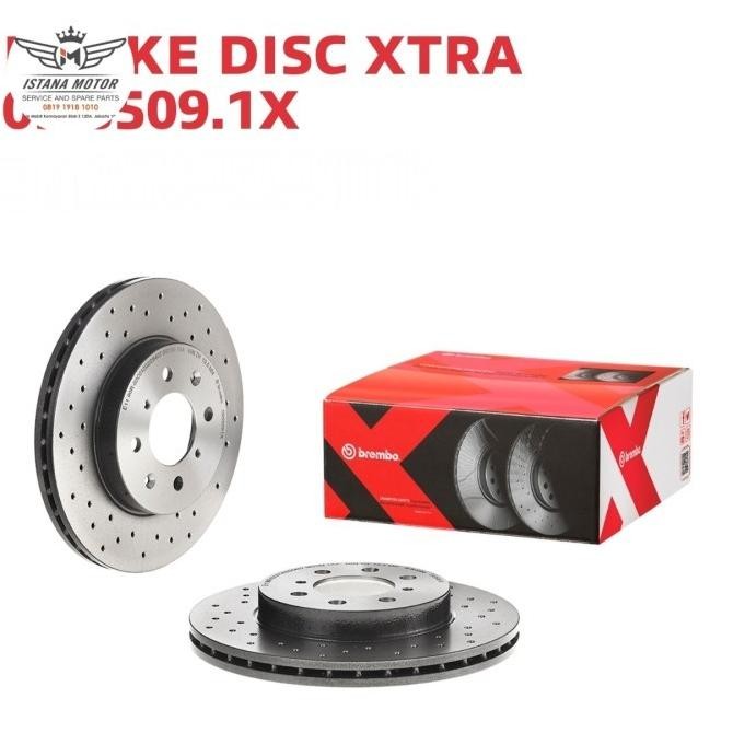 Ori - DISC BRAKE DEPAN - PIRINGAN REM DEPAN ROTOR DISC HONDA FREED DRILLED BOLONG BREMBO