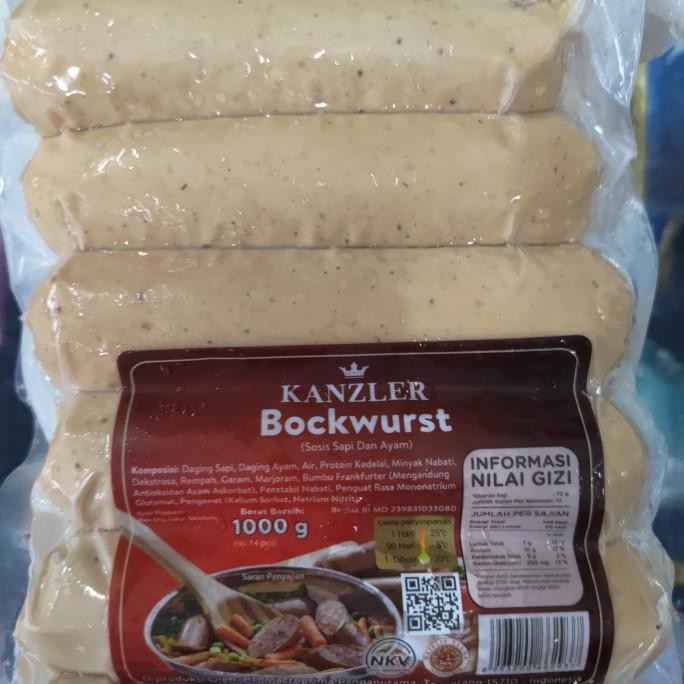 

READY KANZLER BOCKWURST SOSIS SAPI AYAM ISI 14 BERAT 1 KG