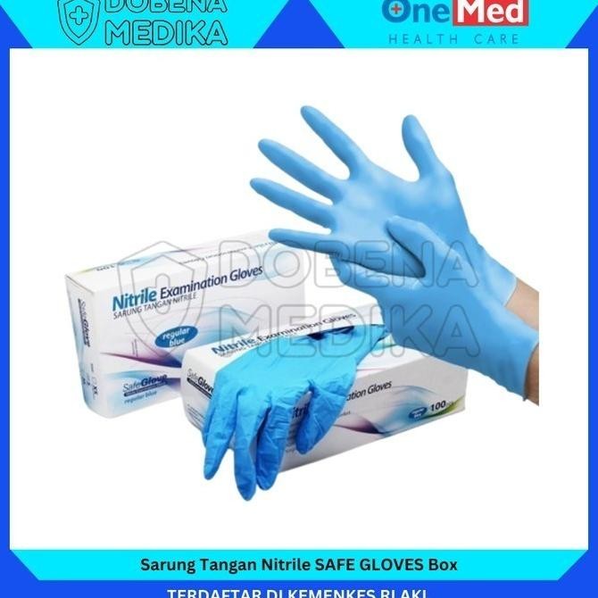 Baru Safe Gloves Handscoon Sarung Tangan Nitrile Non Powder Non Steril