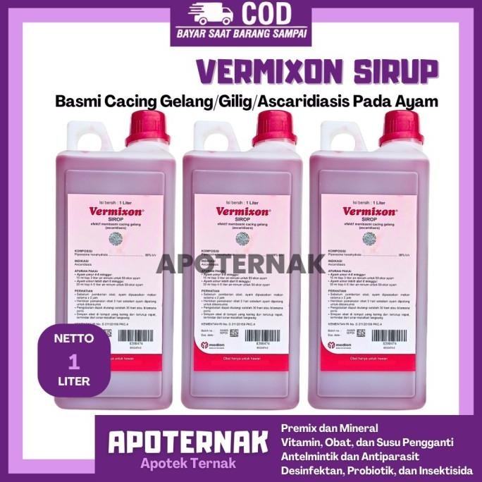 

READY VERMIXON 1 LITER - SIRUP CACING AYAM UNGGAS MEDION