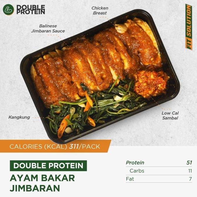 

READY DOUBLE PROTEIN AYAM BAKAR JIMBARAN (51GR PROTEIN) HEALTHY DIET MEAL