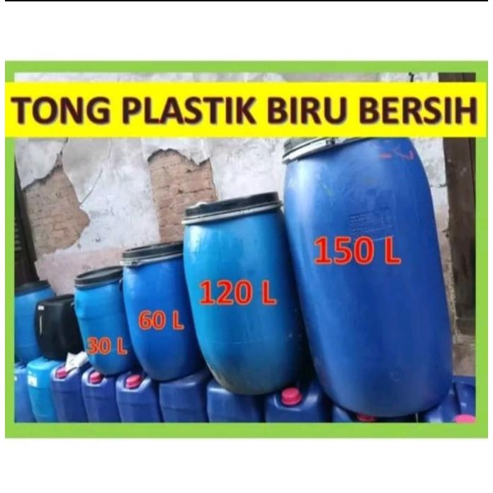 Tong Plastik Tempat Sampah / Tong Biru / Tempat Air BEKAS