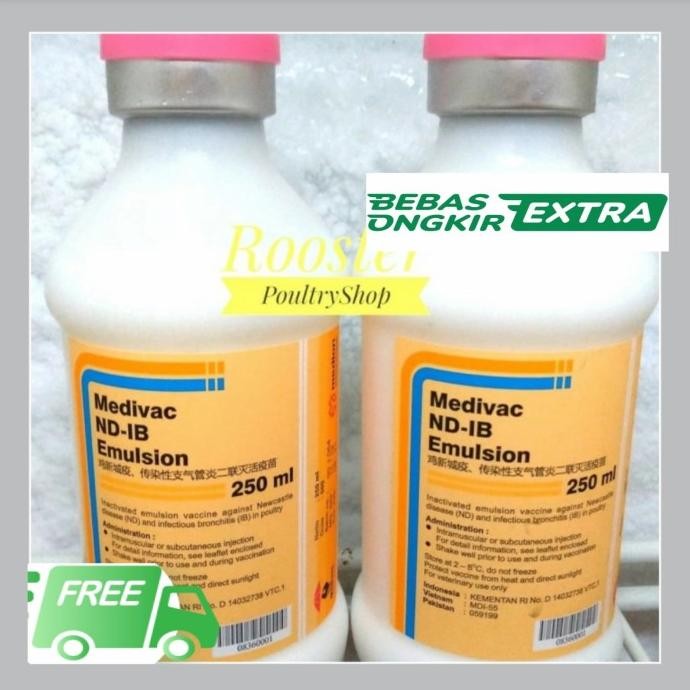 

READY VAKSINASI VAKSIN AYAM VAKSIN UNGGAS ND IB EMULSION 250ML