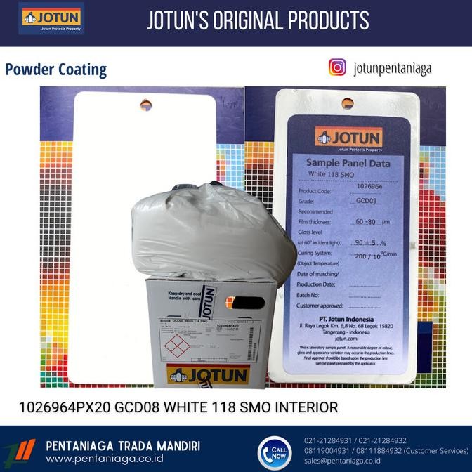 Baru Cat Powder Coating Jotun warna PUTIH 118 SMOOTH GLOSS Interior