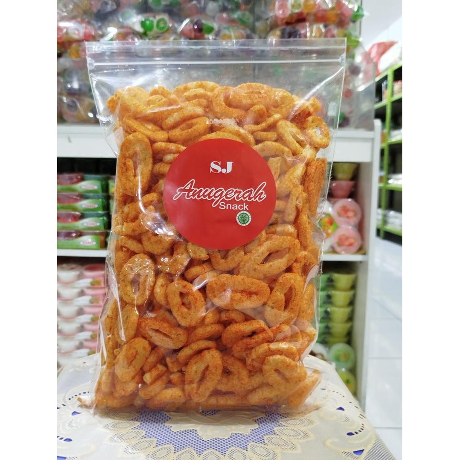

BIG SALE Krupuk Ring Pedas 250 GRAM - Snack Makanan Ringan - Food