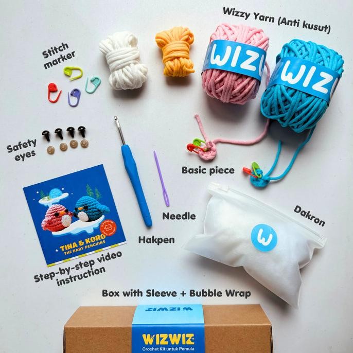 

TERBARU - DIY Crochet Kit Amigurumi - Tina & Koro The Baby Penguins - Rajut Bo