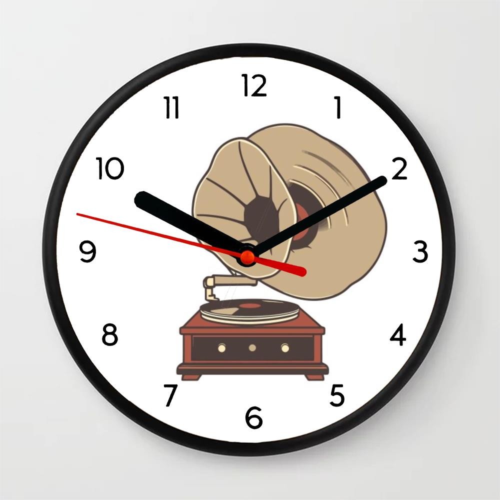 Jam Dinding Grafon tua dengan not musik 8 inci