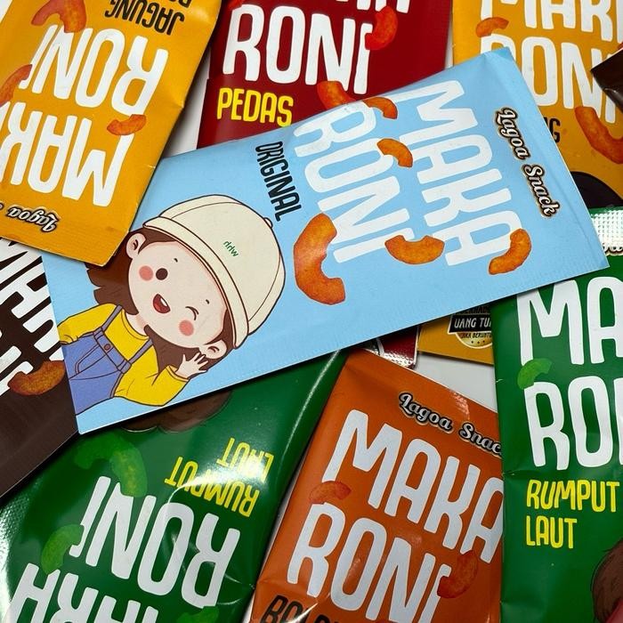

TERBAIK [LAGOA SNACK] 50 PCS MAKARONI 6 RASA GURIH RENYAH ECER 1000 BISA CUSTOM RASA Camilan Coklat