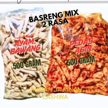 

SALE 1 Kg Basreng Mix 2 Rasa 500 gram Pedas Asin Daun Jeruk 500 geam Ayam bawang/Original Daun Jeruk