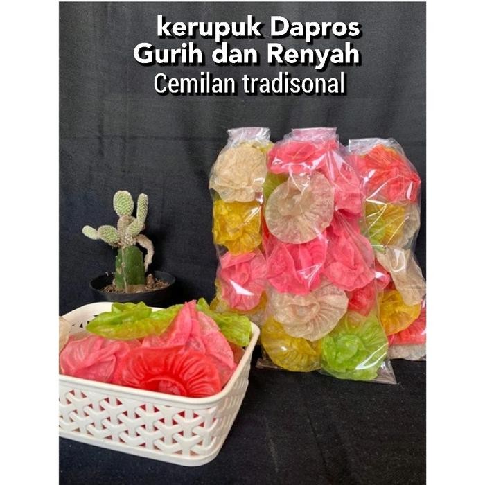 

KOMPLIT Kerupuk Dapros Bunga /Kerupuk Parered Mentah Makanan ringan Gurih Renyah tanpa bahan