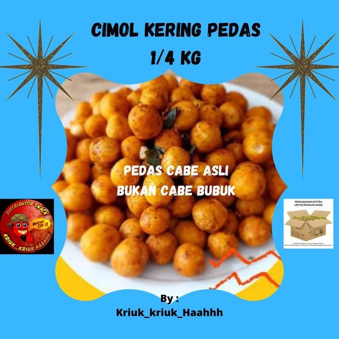 

TERUJI Cimol kering pedas 250 gram/ cimol bulat Food Snacks