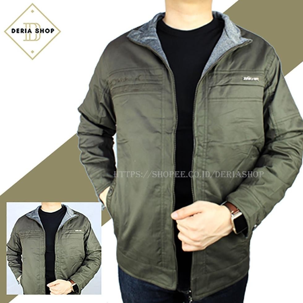 Jaket Motor Bolak Balik Pria Bahan Katun Dewasa Anak Jacket Distro Outdoor Boss Cowok High Quality J
