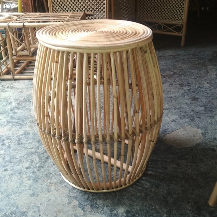 Kursi Meja Rotan Stool Tinggi 50cm