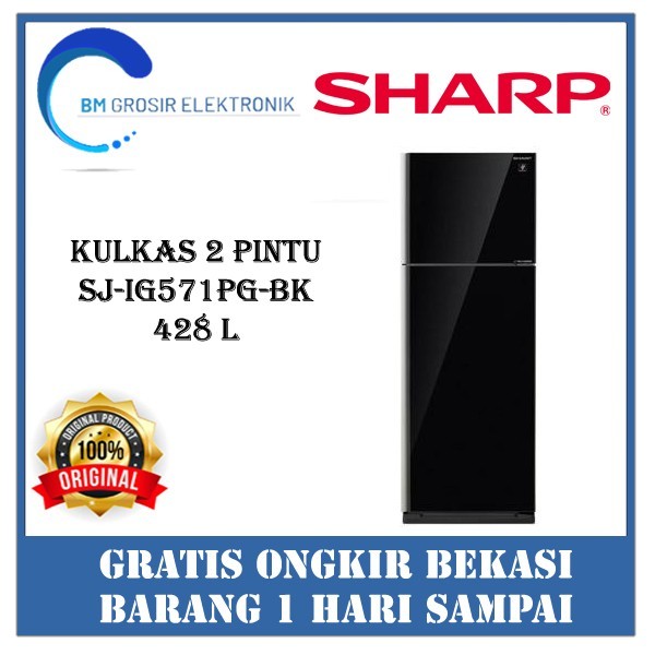 SJ-IG571PG-BK KULKAS (2 PINTU)