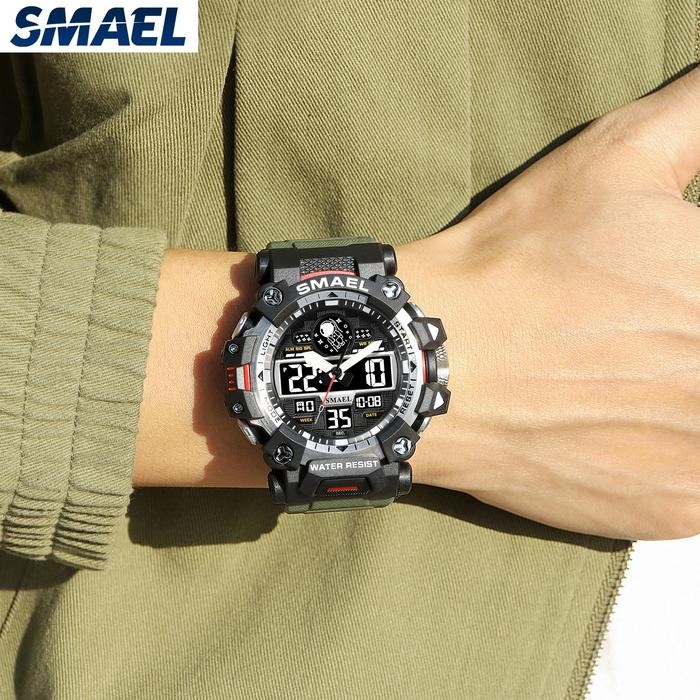Jam Tangan Sport Analog Digital Pria Wanita Merk Smael 8078