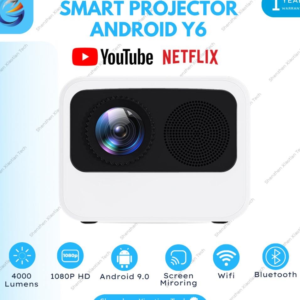 Mart Proyetor Y6 Proyetor Tv Dital Android 4 Lumen Proyetor Wifi Ing Bluetooth 10P Proyetor Y6 Andro
