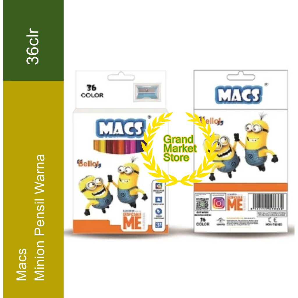 

Pensil Warna Macs 36 Warna Macs Minion 36 Color Pencil Warna Macs 36 Premium