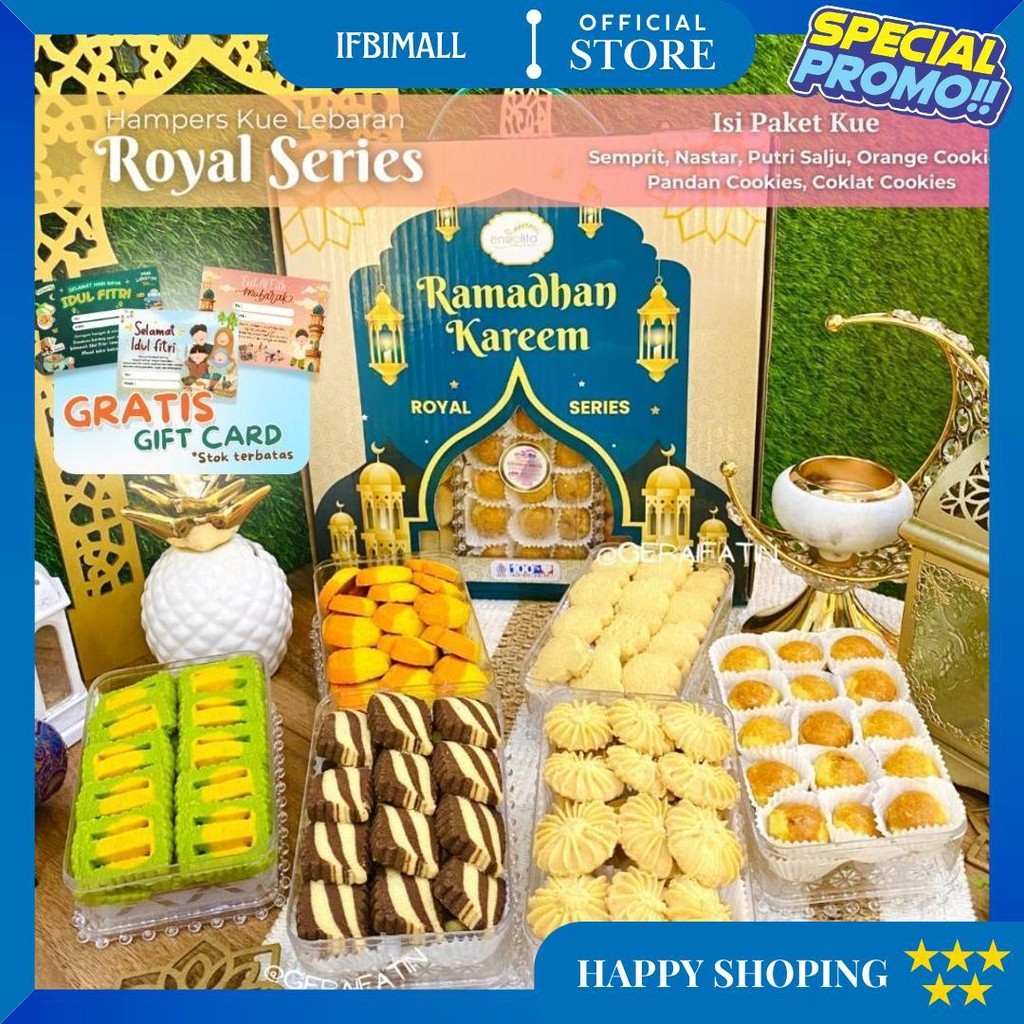 

Paket Bellarosa Berkah Isi 6 Toples Kue Kering Lebaran Idul Fitri 2025 / Paket Kue Kering D Promo Puncak