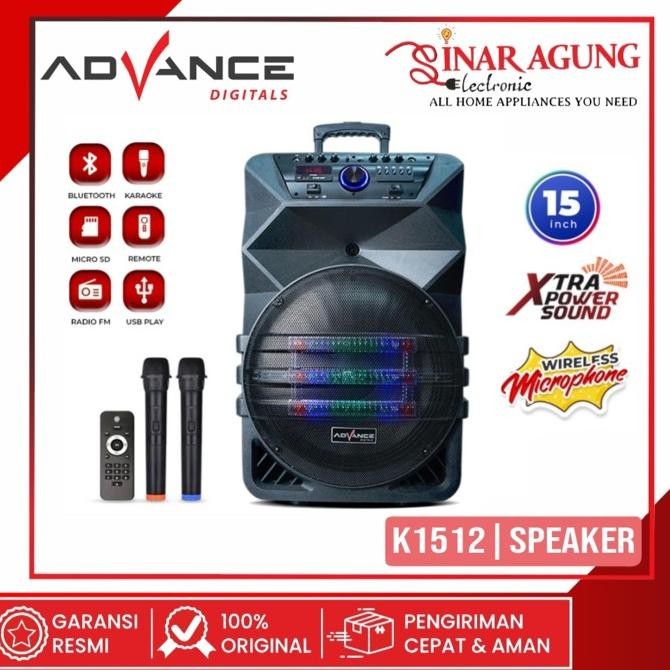 Advance K1512 | K-1512 Speaker Bluetooth Karaoke - Resmi New Stok