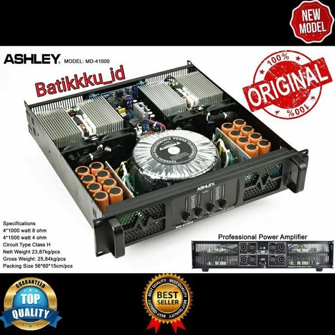 Power Ashley Md 41000 Md41000 Original 4Ch Class H Amplifier 1500 Watt New Stok