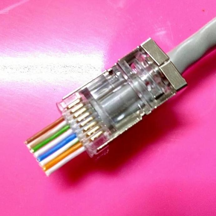 Rj45 Stp Ftp Cat 6 Ez Gold Anti Gagal Metal Shielded 50Pcs Vascolink Anti Gagal