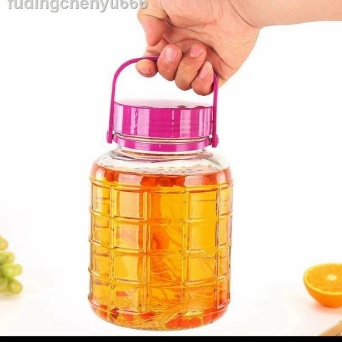 <<<<<] Toples Kue Kaca Ungu Jumbo Besar Asinan Manisan Canister Jar Kombucha