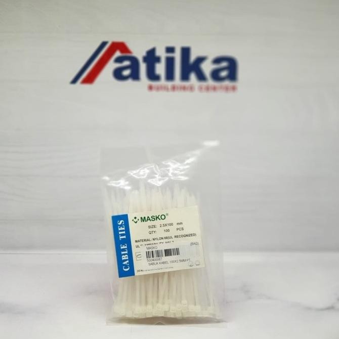 

Produk Terbaik] SABUK KABEL TIES 100X2.5MM PUTIH isi 100 pcs (CABLE TIES)