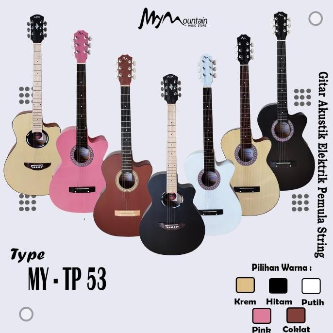 Gitar Akustik Elektrik Mym&Ca Seri KEI 38 Original Free Packing Kayu IQB