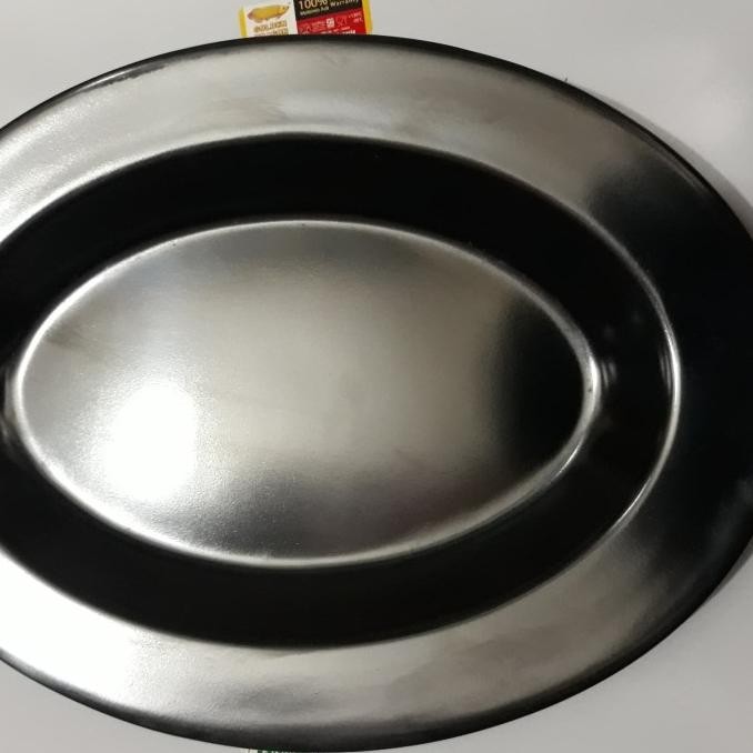 ```````] Piring Oval Unica 12" Piring Hitam Melamin Piring Sayur Saji Resto 812