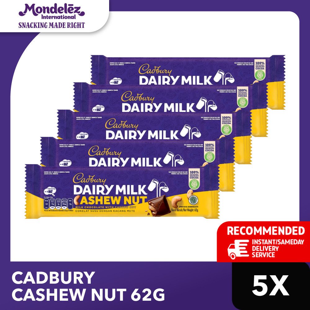 

Cadbury Coklat Cashew Nut Regular 62g Untuk Camilan x 5