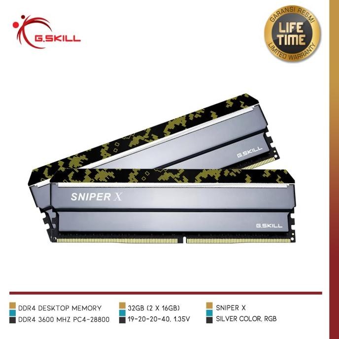 CO Memory G.SKILL - F4-3600C19D-32GSXKB Sniper X 32GB (2x16GB) DDR4 3600
